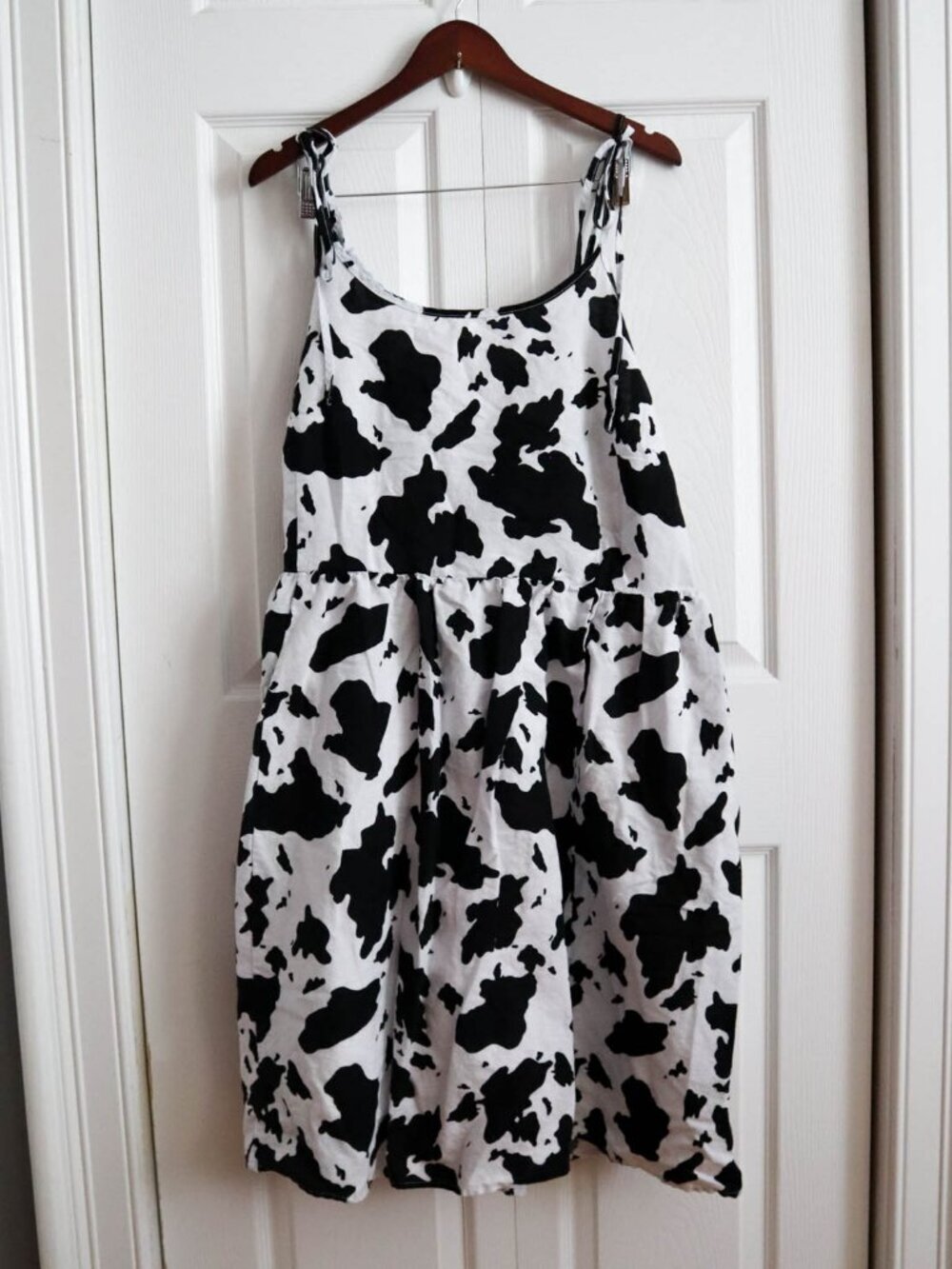 Tuesday of California Breakfast Slip Dress in Cow Print Sz 3x Midi Linen Cotton